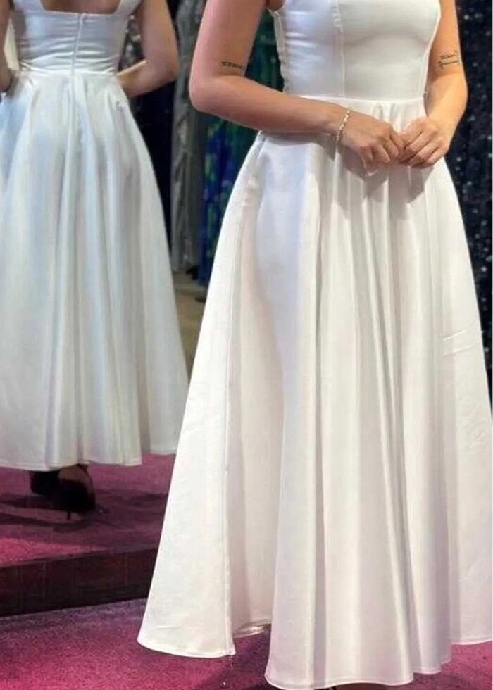 BEYAZ NİKAH ABİYE ELBİSE - Görsel 2