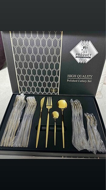 24 PARÇA SIFIR GOLD ÇATAL KAŞIK BIÇAK TAKIMI