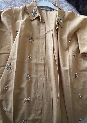 Taşlı Bej Kadın Gömlek - Görsel 3