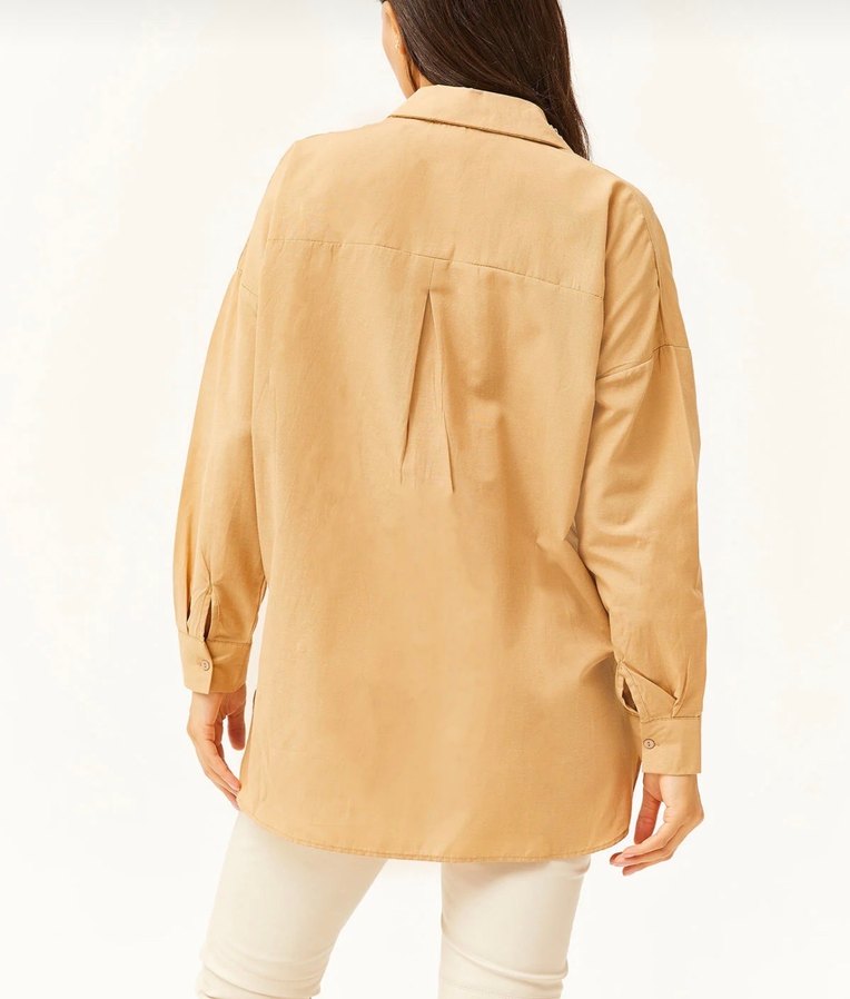 Taşlı Bej Kadın Gömlek - Görsel 2