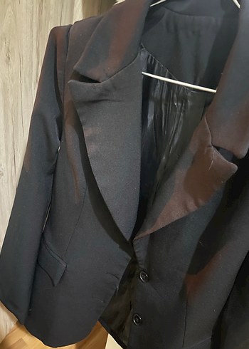 Siyah Kadın Midi Blazer Ceket - Görsel 3