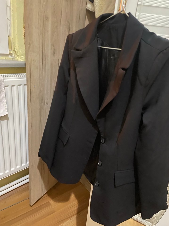 Siyah Kadın Midi Blazer Ceket - Görsel 2