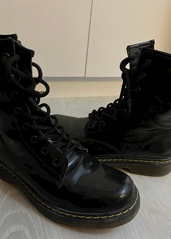 Siyah Deri Stiletto Topuklu Punk Bot - Görsel 2