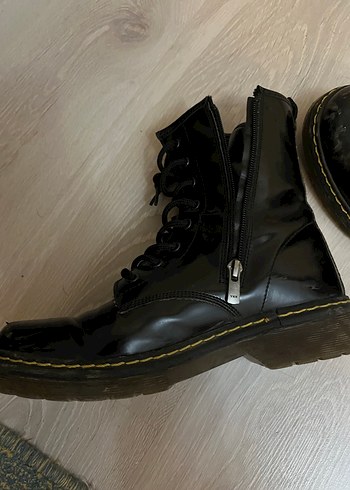 Siyah Deri Stiletto Topuklu Punk Bot - Görsel 3