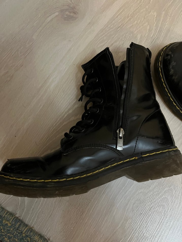 Siyah Deri Stiletto Topuklu Punk Bot - Görsel 3