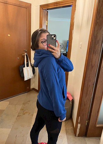 Polo Ralph Lauren Kadın Mavi Kapüşonlu Oversize Sweatshirt