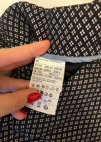 s Beden Düğmeli Puantiyeli Kadın Pantolon