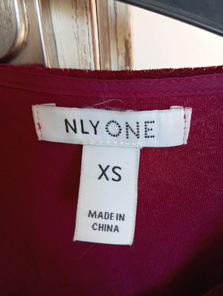 Bordo Kadife Drapeli Mini Elbise - Görsel 3