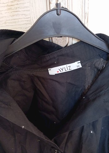 Düğmeli Siyah Kadın Gömlek - Görsel 2