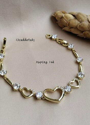 ÇELİK XP 14K TAŞLI KALP MODEL BİLEKLİK