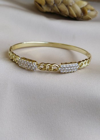 Beden ÇELİK XUPİNG 14K TAŞLI HALKALI KELEPÇE BİLEZİK