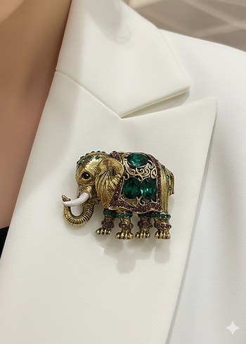 YEŞİL TAŞLI DİL MODEL BROŞ - Görsel 2