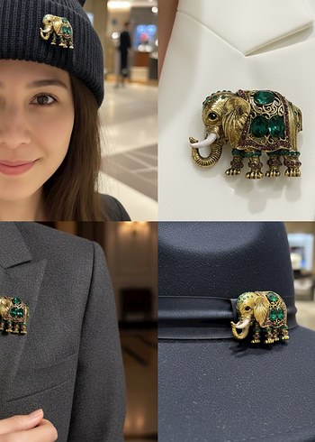 YEŞİL TAŞLI DİL MODEL BROŞ - Görsel 3