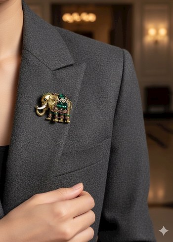 YEŞİL TAŞLI DİL MODEL BROŞ - Görsel 6