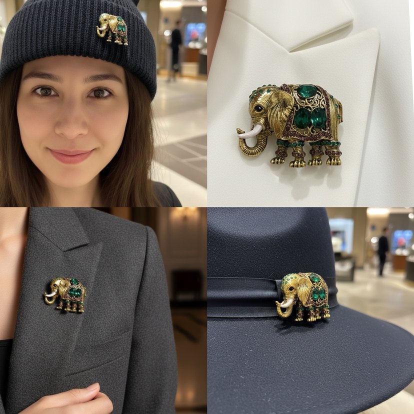 YEŞİL TAŞLI DİL MODEL BROŞ - Görsel 3