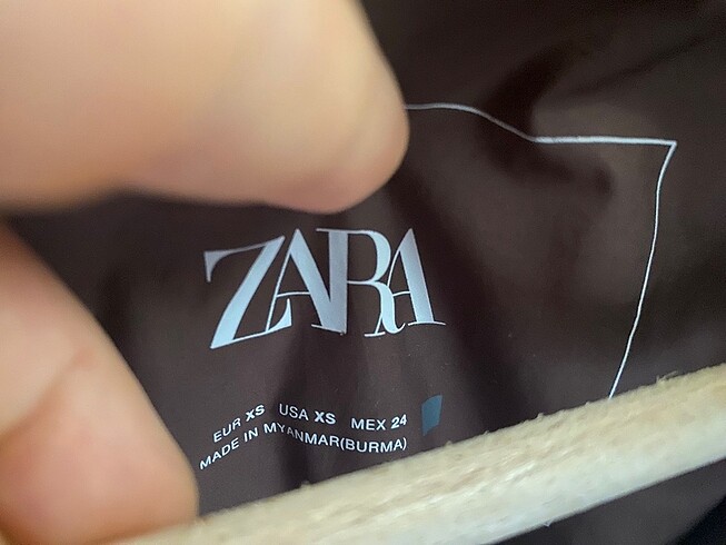 xs Beden kahverengi Renk zara crop mont