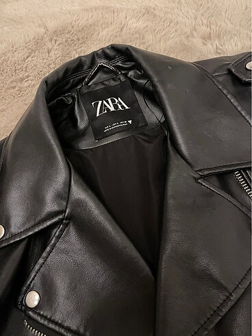 Zara Zara siyah oversize deri ceket