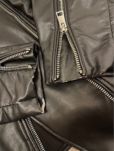 l Beden Zara siyah oversize deri ceket