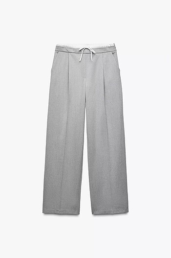 zara çift bel bantlı wıde leg pantolon