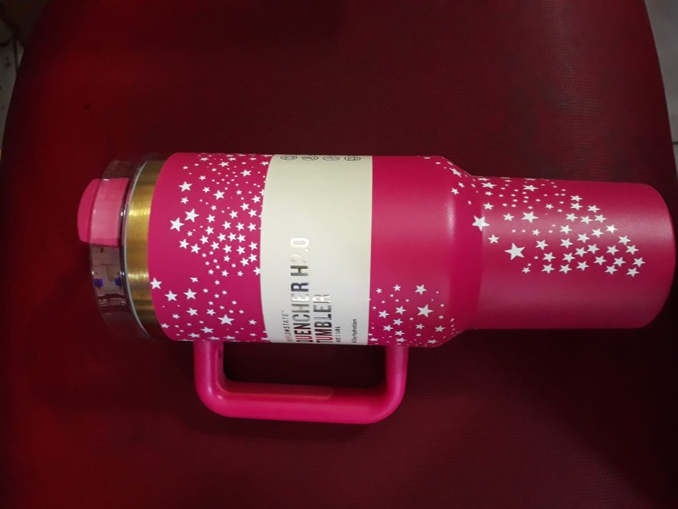 Pembe Yıldız Desenli Termos - Görsel 2