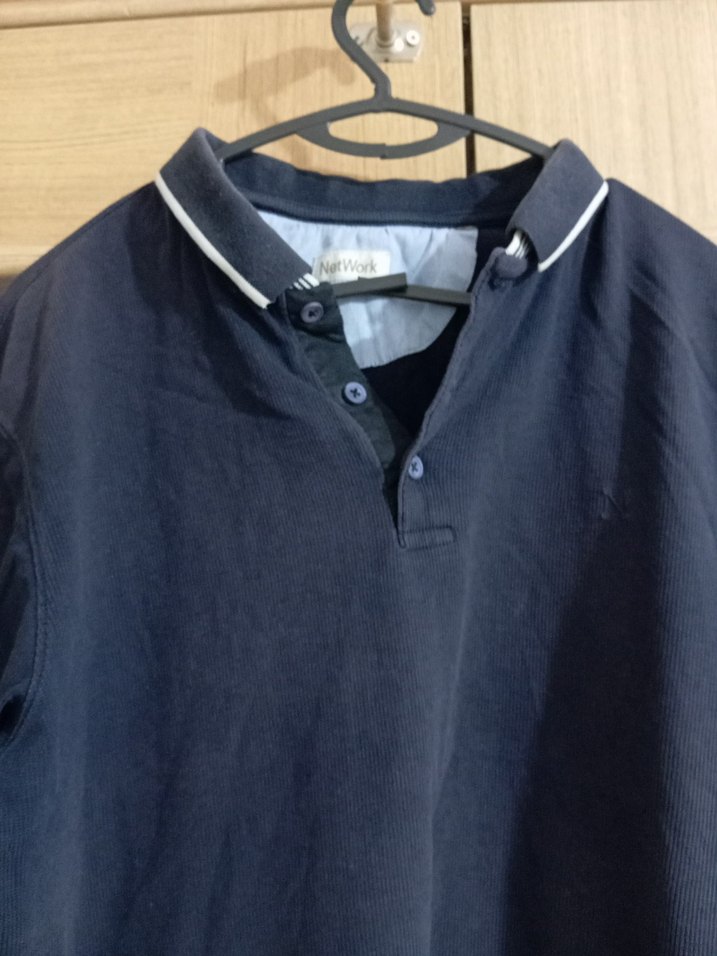 Düğmeli Lacivert Erkek Polo Tişört - Görsel 4