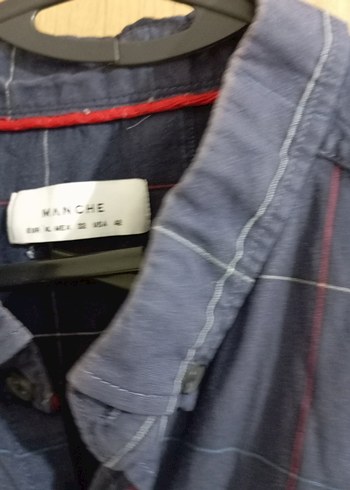 Erkek Koyu Mavi Keten Gömlek - Görsel 7