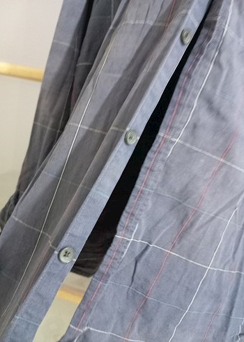 Erkek Koyu Mavi Keten Gömlek - Görsel 3