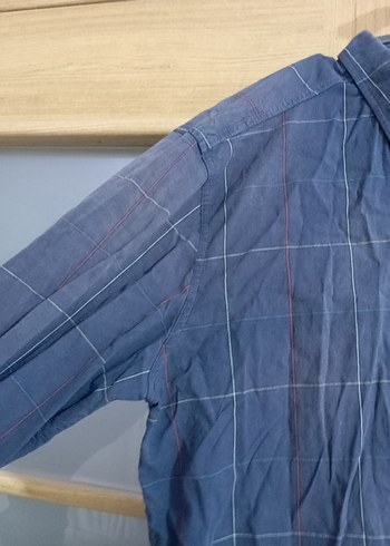 Erkek Koyu Mavi Keten Gömlek - Görsel 6