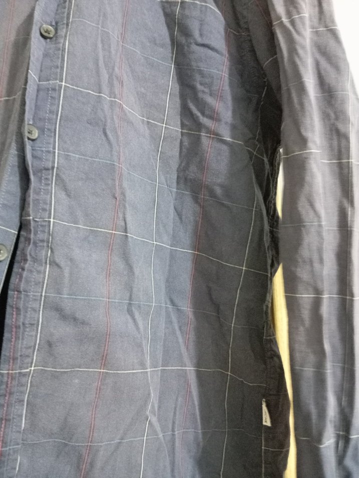 Erkek Koyu Mavi Keten Gömlek - Görsel 4