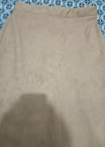 Bej Süet Kadın Uzun Etek - Görsel 3