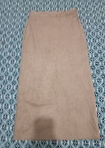 Bej Süet Kadın Uzun Etek - Görsel 2