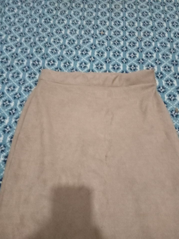 Bej Süet Kadın Uzun Etek - Görsel 4