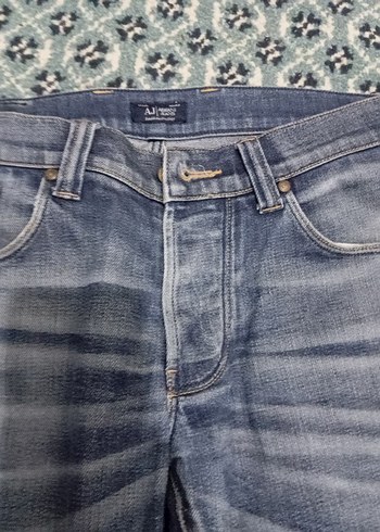 Gri Bağlama Desenli Rahat Kesim Erkek Kot Pantolon - Görsel 7