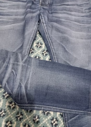 Gri Bağlama Desenli Rahat Kesim Erkek Kot Pantolon - Görsel 6