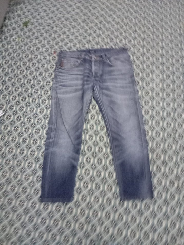 Gri Bağlama Desenli Rahat Kesim Erkek Kot Pantolon - Görsel 2