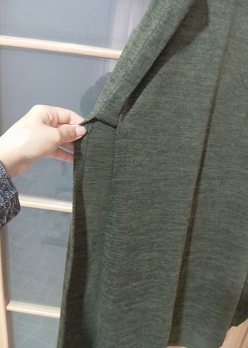 Gri Yeşil Örgü Kolsuz Midi Kadın Tunik - Görsel 3