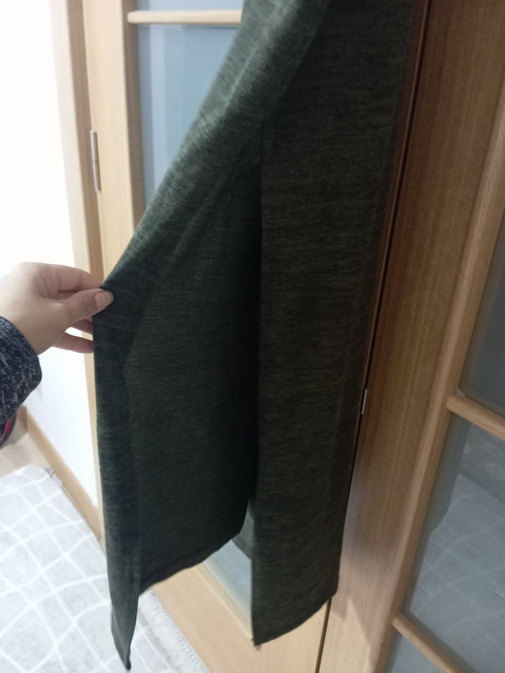 Gri Yeşil Örgü Kolsuz Midi Kadın Tunik - Görsel 4