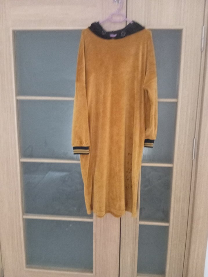 Kadın Camel Süet Uzun Kollu Tunik - Görsel 2