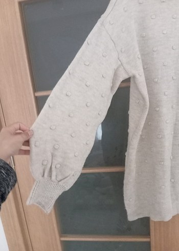 Gri Boğazlı Triko Midi Kadın Kazak - Görsel 7