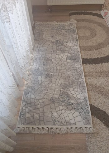 Beden Bej Gri Yılan Desenli Bohem Halı
