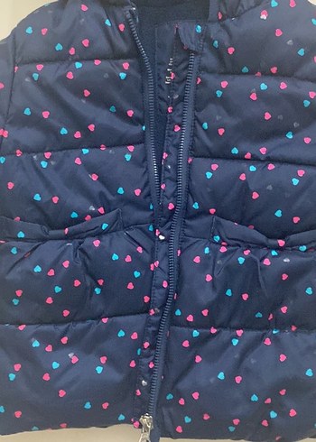 Kız Çocuk Kapüşonlu Desenli Mont - Görsel 2