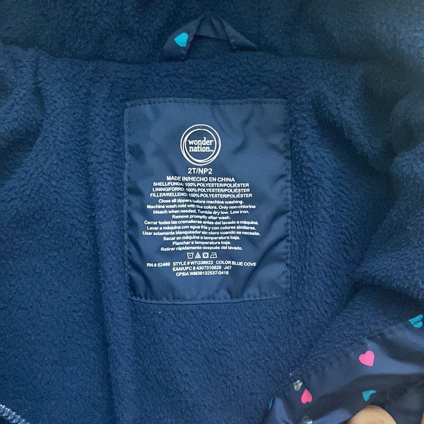 Kız Çocuk Kapüşonlu Desenli Mont - Görsel 3