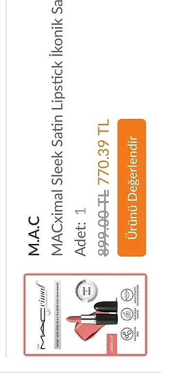 MAC Mac sleek satin cream cup ruj