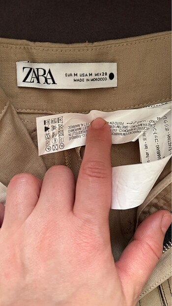 m Beden camel Renk Zara kargo pantolon orjinal temiz m beden