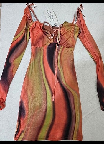 Bershka saten elbise