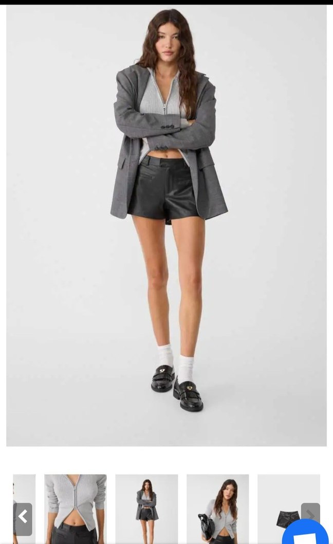 stradivarius Deri Mini Şort - Görsel 3