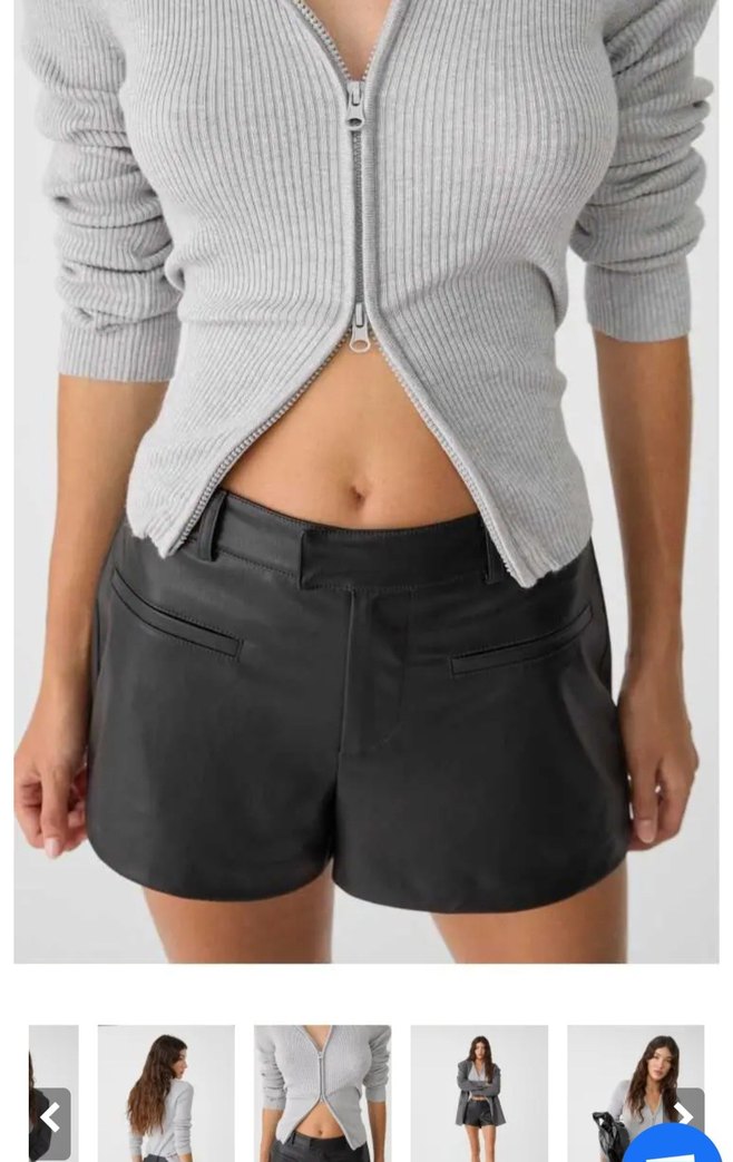 stradivarius Deri Mini Şort - Görsel 5