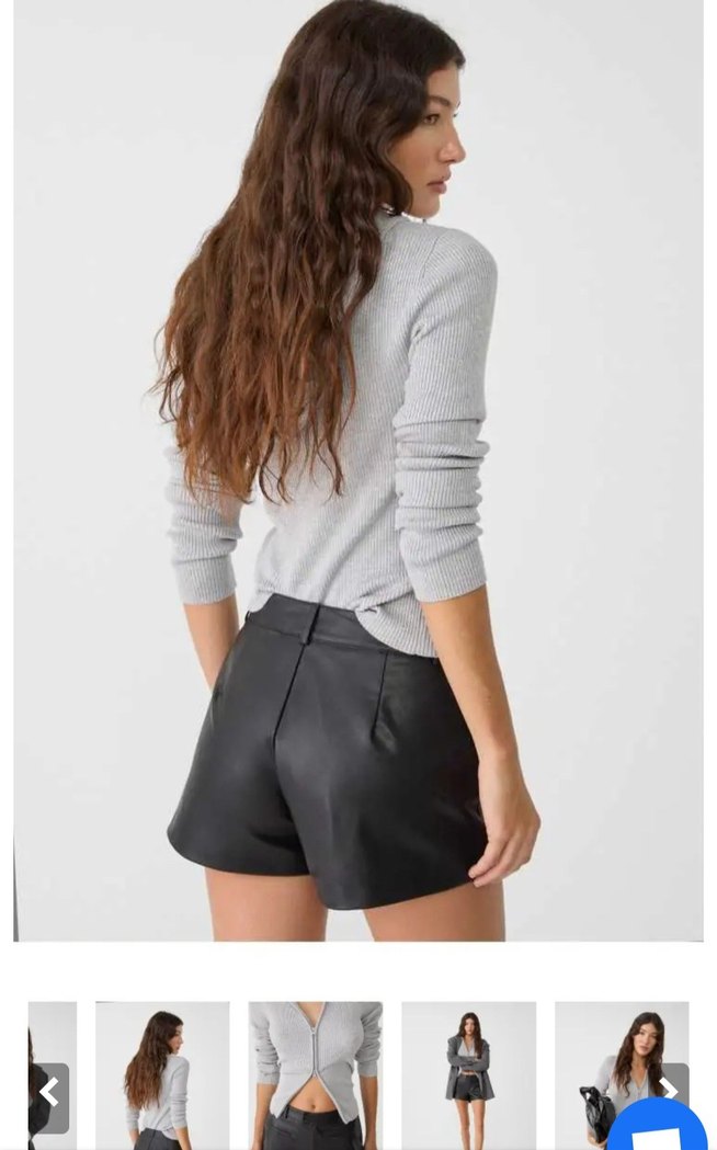 stradivarius Deri Mini Şort - Görsel 2