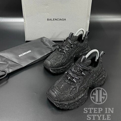 38 Beden siyah Renk Taşlı Sneaker