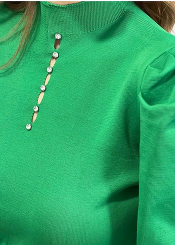 Beyaz Kadın Kürklü Modern Klasik Kazak - Görsel 4